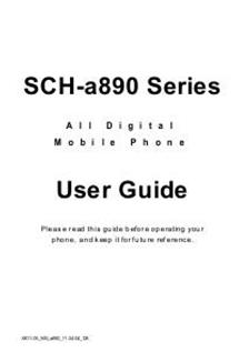 Samsung SCH A890 manual. Camera Instructions.